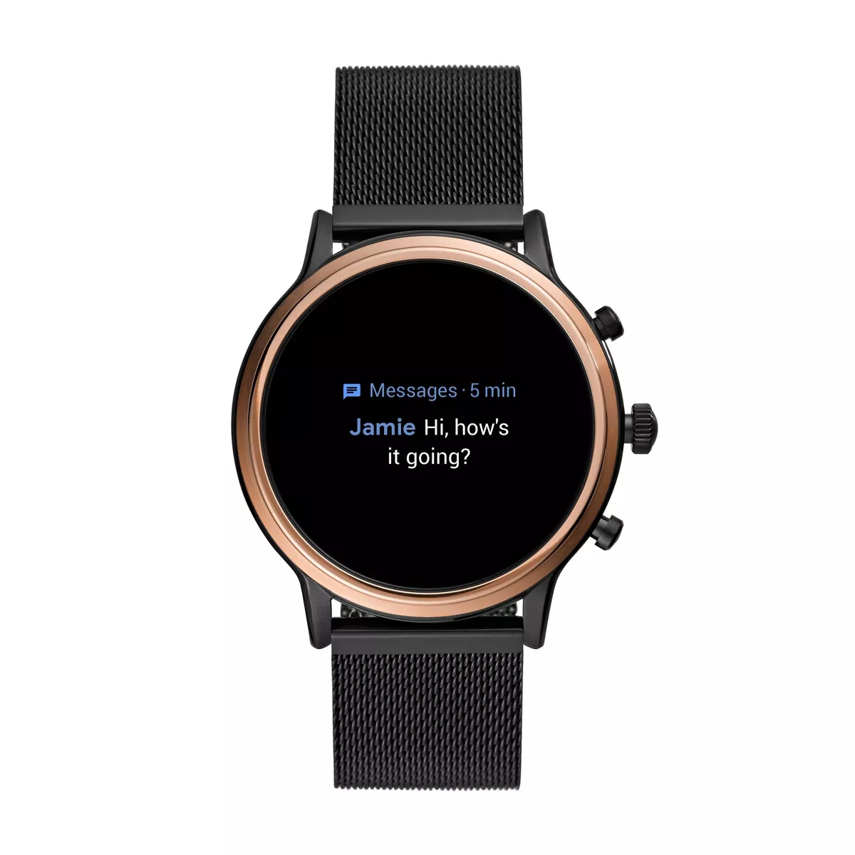 Fossil Gen 5 Smartwatch Julianna HR 44mm - Black Stainless Steel Mesh