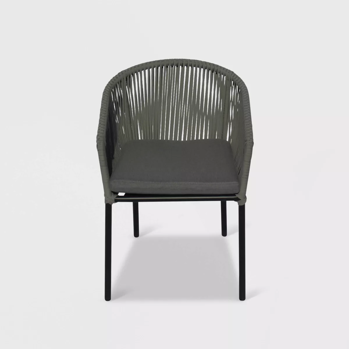 Osborne 2pk Aluminum Outdoor Dining Chairs Set with Cushions - Black - Courtyard Casual