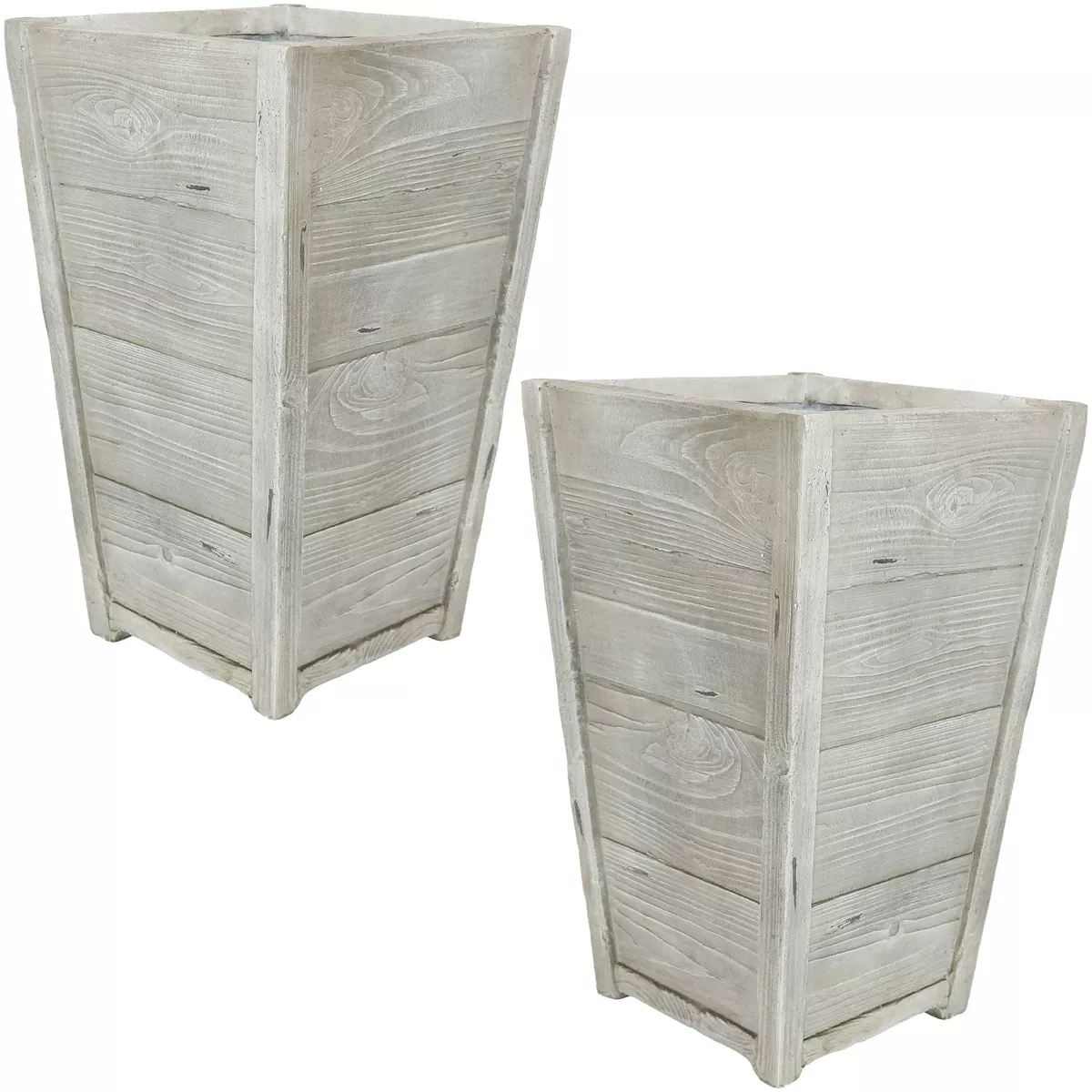Sunnydaze Manor Indoor/Outdoor Fiber Clay Square Planter Flower Pots - 13