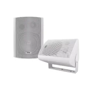 Pyle PDWR53BTWT 5.25 Inch Bluetooth Stereo Speaker System for Indoor or Covered Outdoor Theater Wireless Surround Sound, White (4 Speakers)