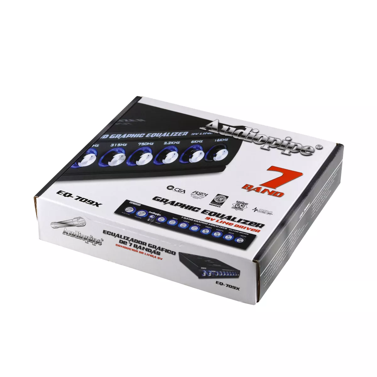 Audiopipe EQ-709X 7 Band 9 Volt Universal Half DIN Parametric Graphic Car Audio Equalizer for Car Stereo Sound System Subwoofer Speakers