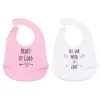 Hudson Baby Infant Girl Silicone Bibs 2pk, Gold Heart, One Size