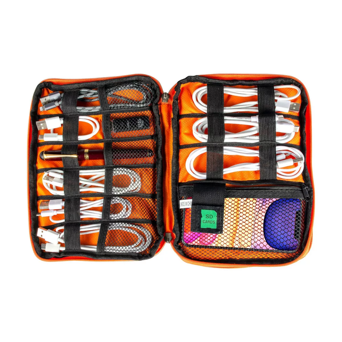 Electronics Organizer Travel Universal Organizer Electronic Accessories Case for Cable, Charger, Phone, USB Drive, SD Card, Mini Tablet(Up to 7.9