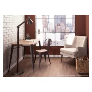 Set of 2 Oregon Industrial Farmhouse Stackable Dining Chair Brown - LumiSource