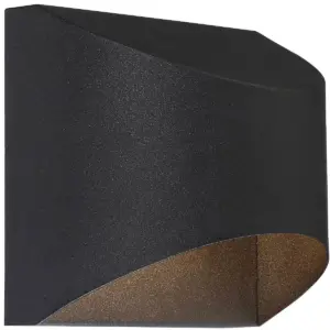 Possini Euro Design Modern Outdoor Wall Light Fixture LED Textured Black Dark Sky 5 1/2