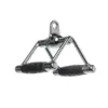Power Systems Premium Revolving Steel Low Pulley Handle Accessory Attachment with Ergonomic Handgrips for Home & Gym Strength Building