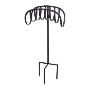 Liberty Garden 647-KD Outdoor Freestanding Manger Decorative Steel Lawn Backyard Hose Holder Stand for 125 Feet of 5/8 Inch Thick Hose, Black