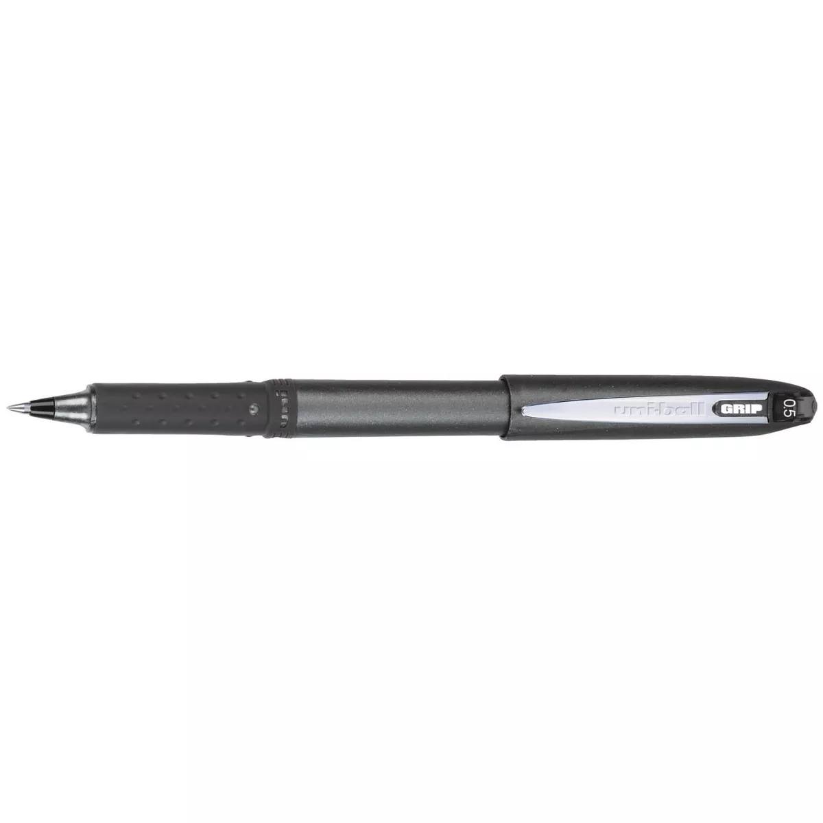 uni-ball Roller Ball Grip Stick Pens, 0.5 mm Micro Tip, Black Ink, pk of 12