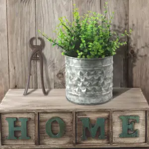 Stonebriar Antique Galvanized Metal Farmhouse Planter