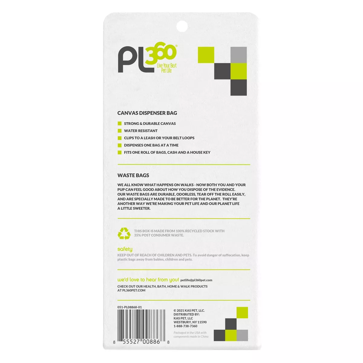 PL360 Waste Bag Dispenser & Bag Set for Dogs - 45ct