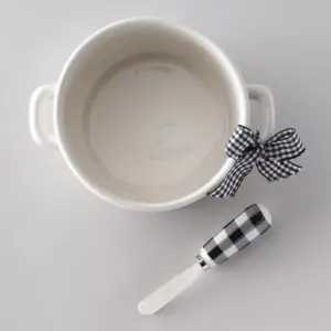 Lakeside Thankful and Blessed Dipping Bowl and Spreader with Embossed Text