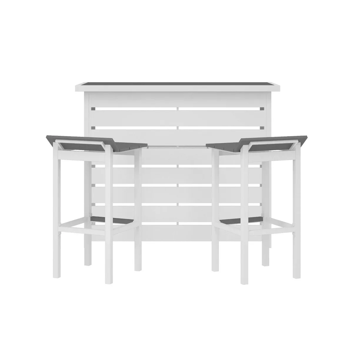 Ariesa 3pc Outdoor Bar Set - White & Gray - CosmoLiving