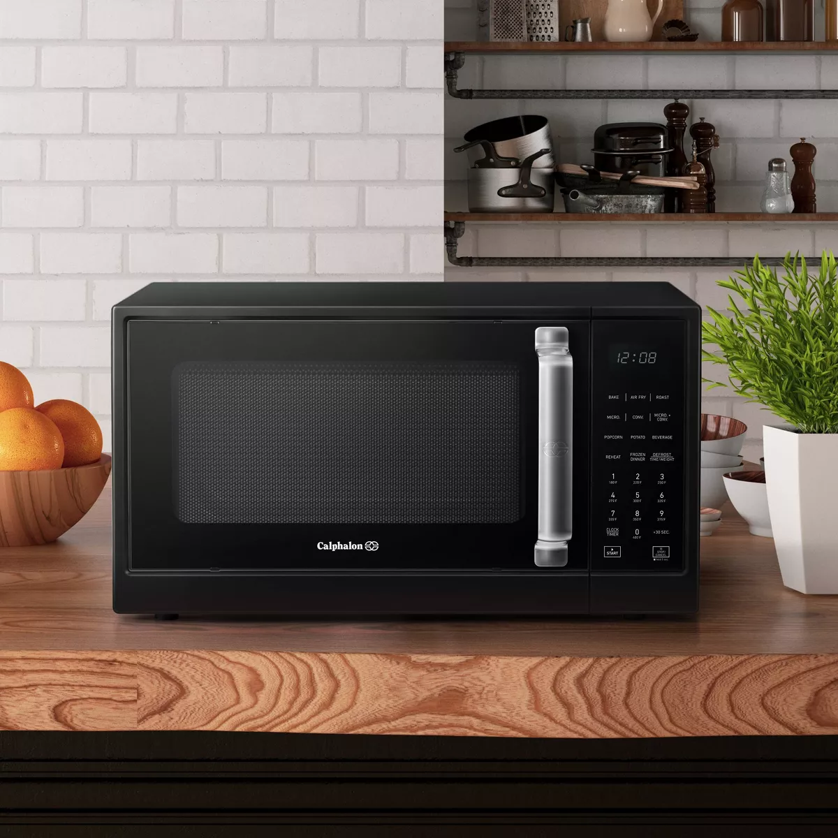 Calphalon 1.3 cu ft 1000W Air Fry Microwave Oven - Matte Black