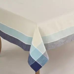 Blue Plaid Border Design Tablecloth (72
