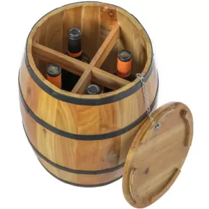 Vintiquewise Wine Barrel 4 Sectional Crate With Removable Head Lid