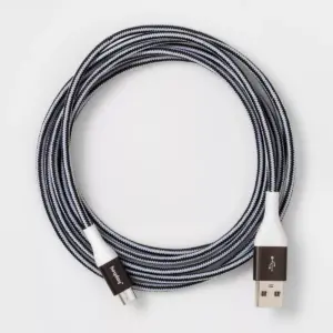 heyday™ Micro USB to USB-A Braided Cable 6ft - Black/White/Gunmetal