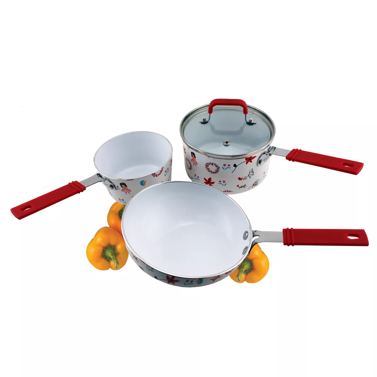BergHOFF CookNCo 4 Pcs Children's Cookware Set Floral Pattern