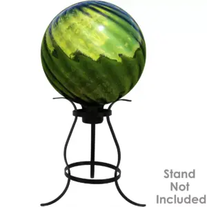 Sunnydaze Indoor/Outdoor Rippled Reflective Mirrored Surface Gazing Globe Glass Garden Ball with Stemmed Bottom and Rubber Cap - 10