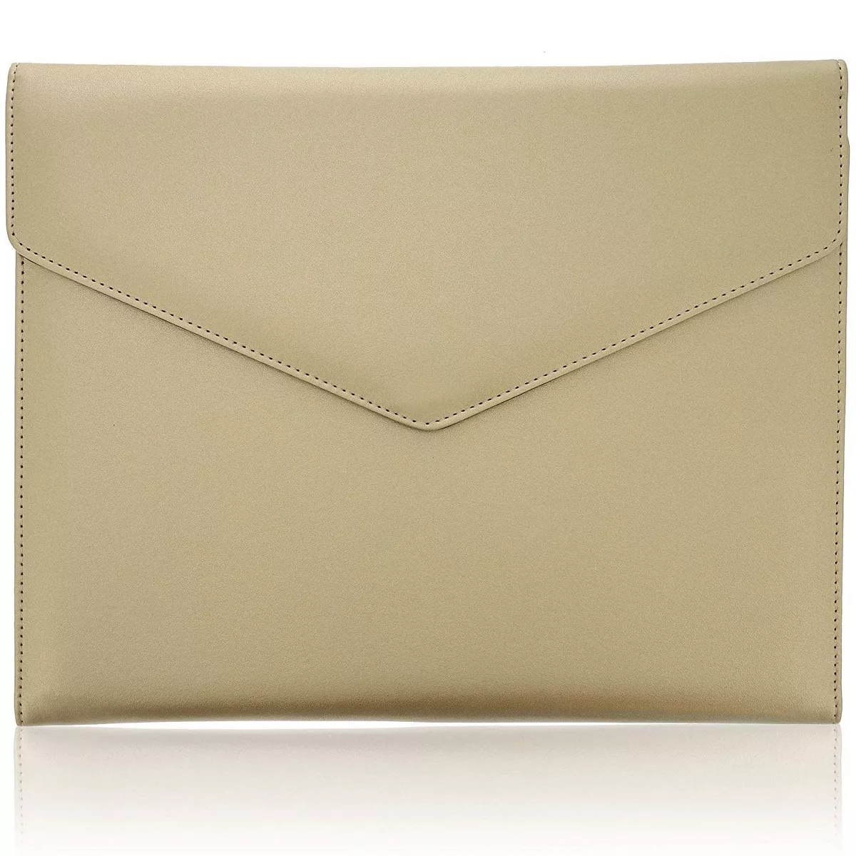 PU Leather Business Padfolio, Portfolio Folder with Pockets Holds Pens, Letter Size Notepad, Business Cards for Interview & Legal Document, Gold