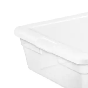 Sterilite 28qt Clear Plastic Under Bed Storage Bin with Lid White