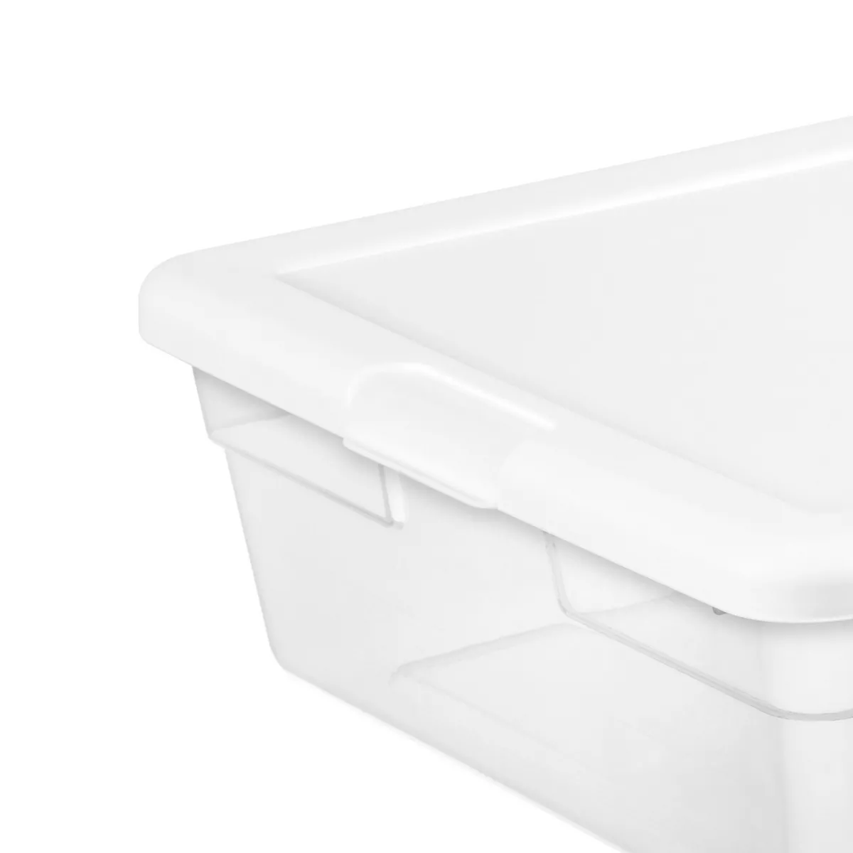Sterilite 28qt Clear Plastic Under Bed Storage Bin with Lid White