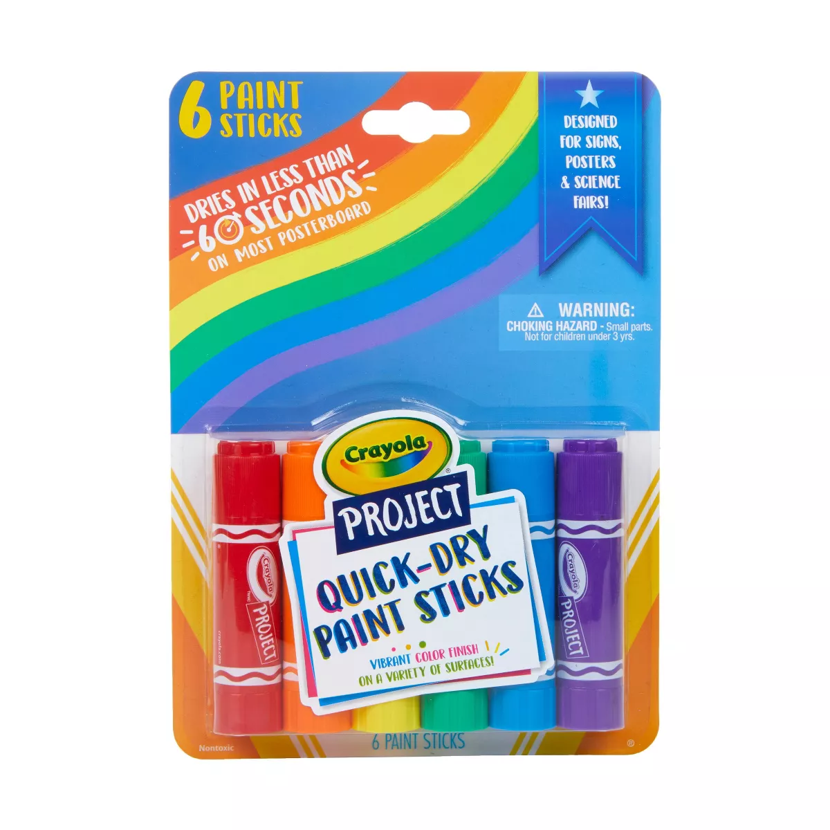 6ct Crayola Project Quick Dry Paint Sticks - Classic Colors