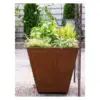 Corten Steel Tapered Square Planter 22in - Gardenders Supply Company