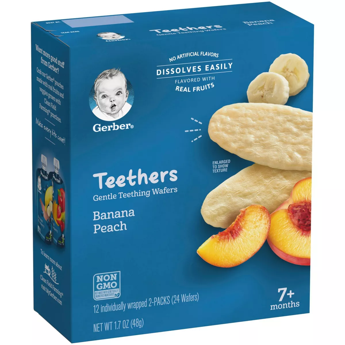 Gerber Teethers Banana Peach Baby Snacks - 12ct/1.7oz Total