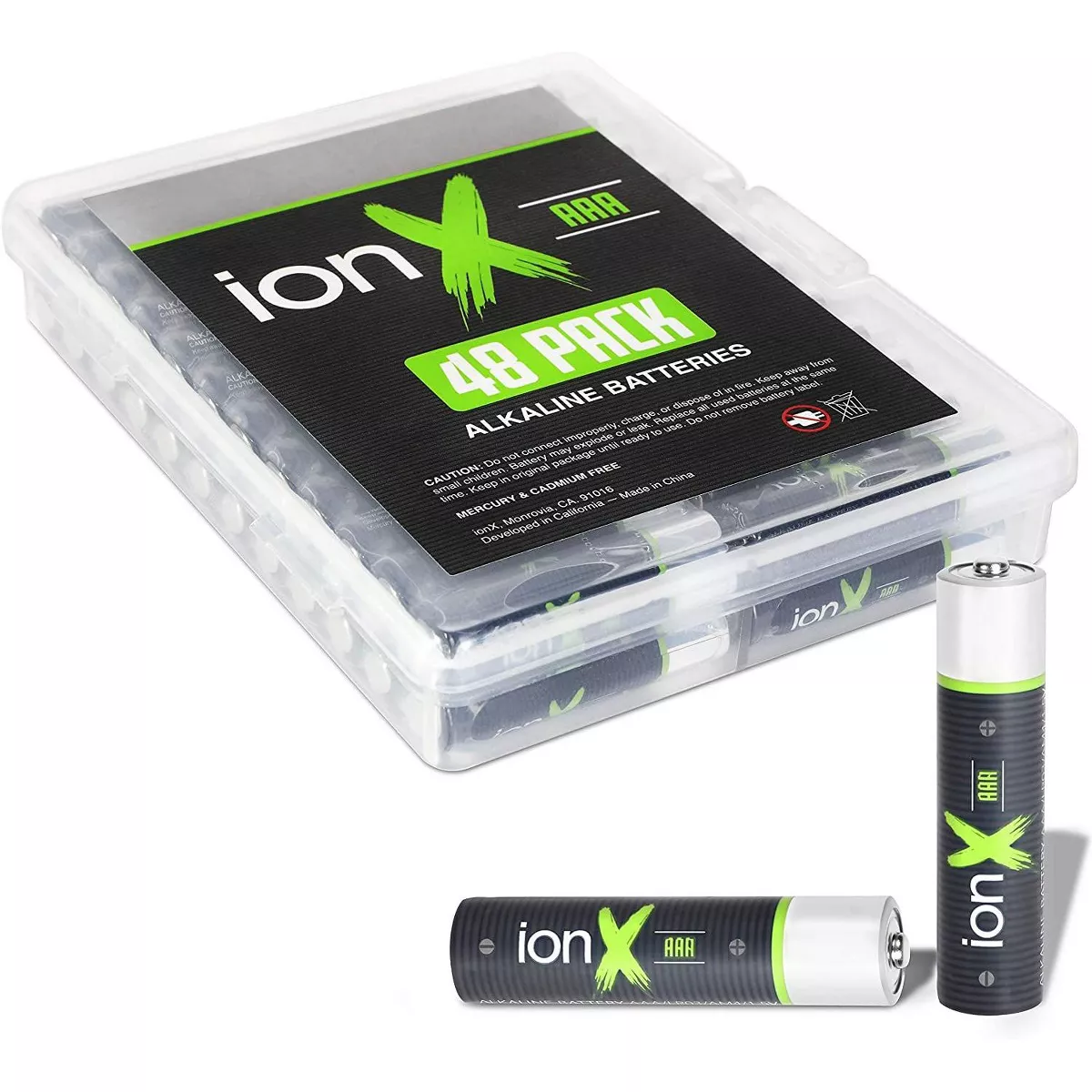 IonX AAA Batteries - 48 Count High Performance Alkaline Triple A 1.5 Volt Battery