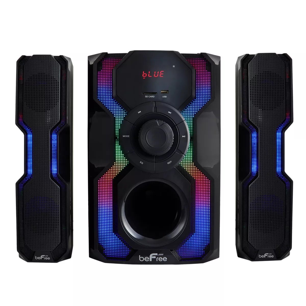 beFree Sound 2.1 Channel Bluetooth Multimedia Wired Speaker Shelf Stereo System
