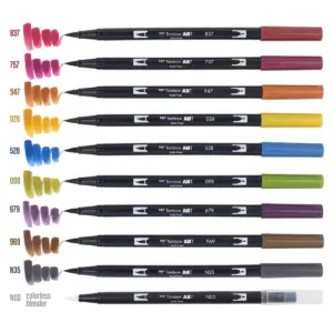 Tombow 10ct Dual Brush Pen Art Markers - Muted