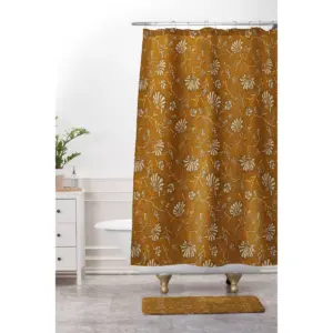 Holli Zollinger Kalami Floral Memory Foam Bath Mat Tan - Deny Designs