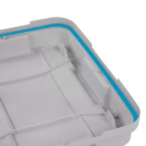 Sterilite 20gal Gasket Tote Gray with Blue Latches