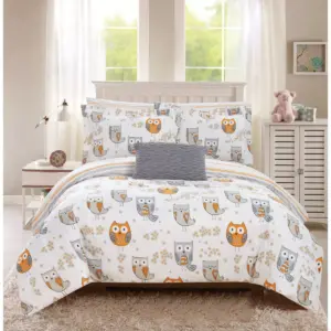 6pc Twin Horned Bed In A Bag Comforter Set Gray - Chic Home Design