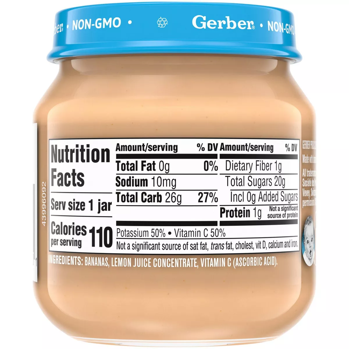 Gerber 1st Food Natural Glass Banana Baby Meals - 4oz