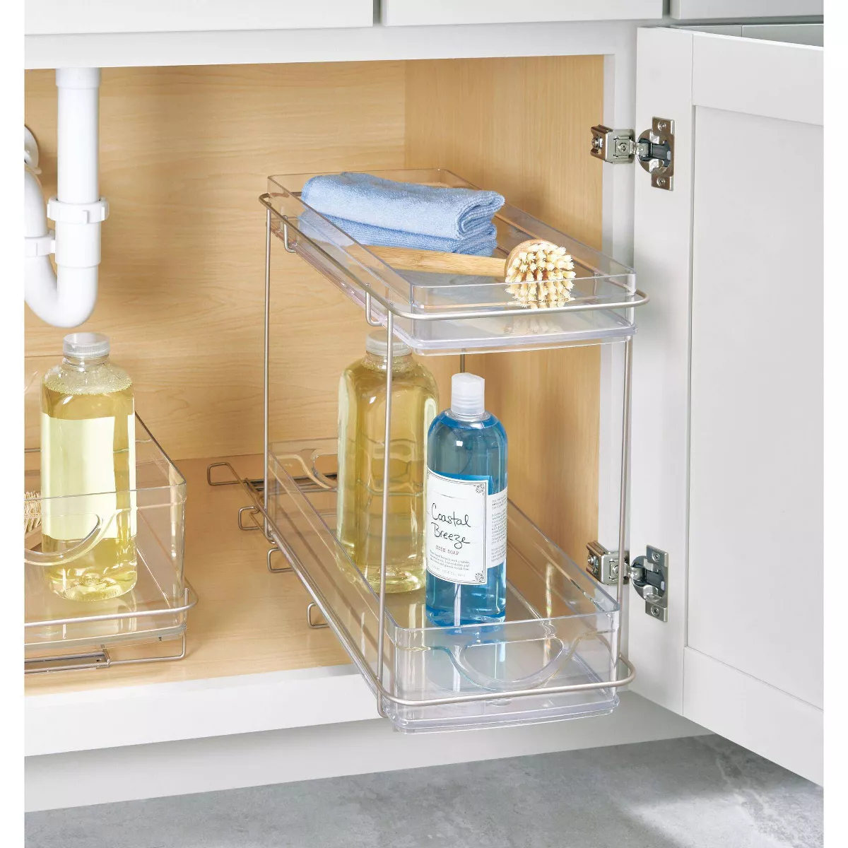 iDESIGN Ariel Under the Cabinet 2-Tier Organizer Clear