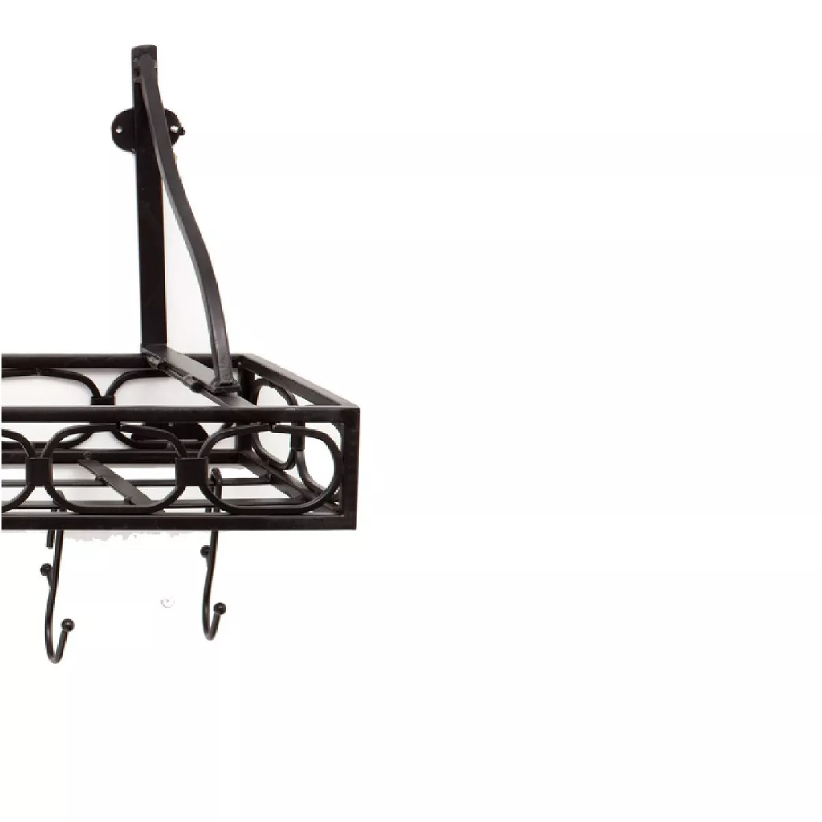 Old Dutch International Matte Black Bookshelf Pot Rack with 8 Hooks
