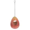 Transpac Dolomite 8 in. Orange Spring Hanging Bird Feeder