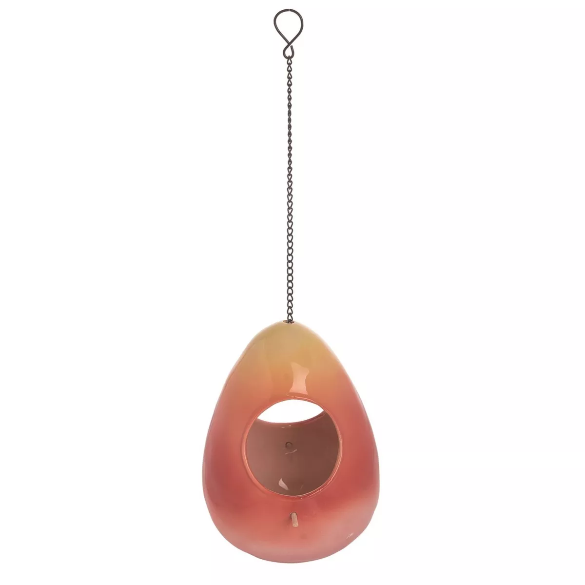 Transpac Dolomite 8 in. Orange Spring Hanging Bird Feeder