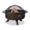 Oil Rubbed Bronze Outdoor Wood Burning Firebowl with Geometric Design - Endless Summer