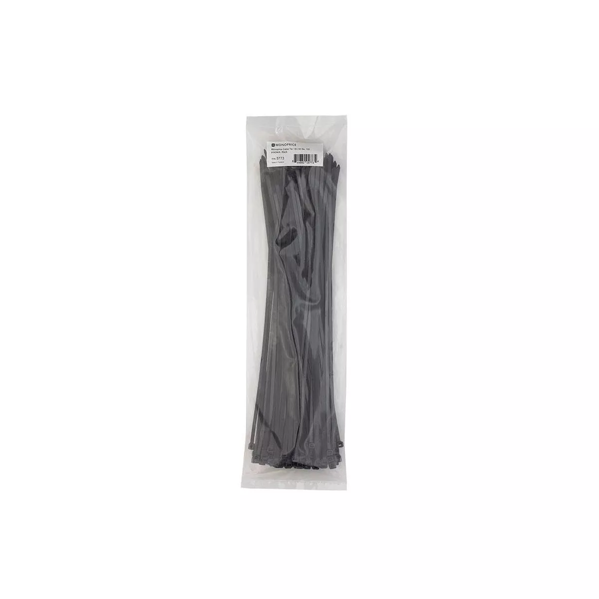 Monoprice 14-inch Cable Tie, 100pcs/Pack, 50 lbs Max Weight - Black