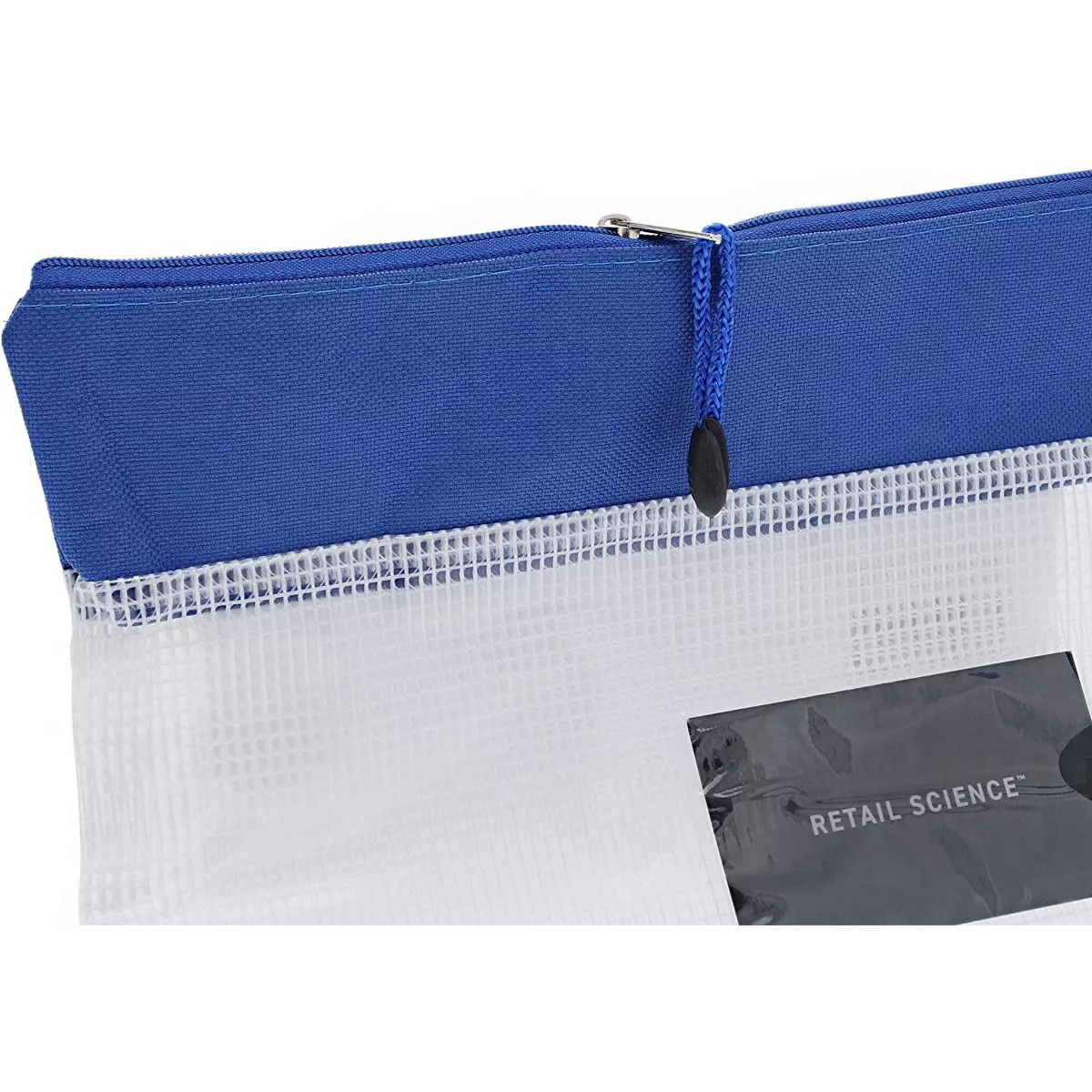 Juvale 5-Pack Plastic Blue Transparent Zipper Document File Storage Bags with Card Slot 13.25 x 10.25 in