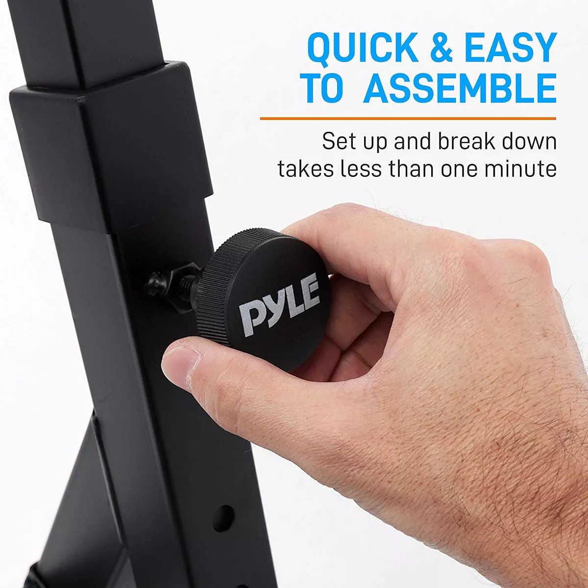 Pyle PKST38 Heavy Duty Steel Portable Folding Z Style Piano Keyboard Stand with Adjustable Width and Height 20 to 34 Inches Tall, Black