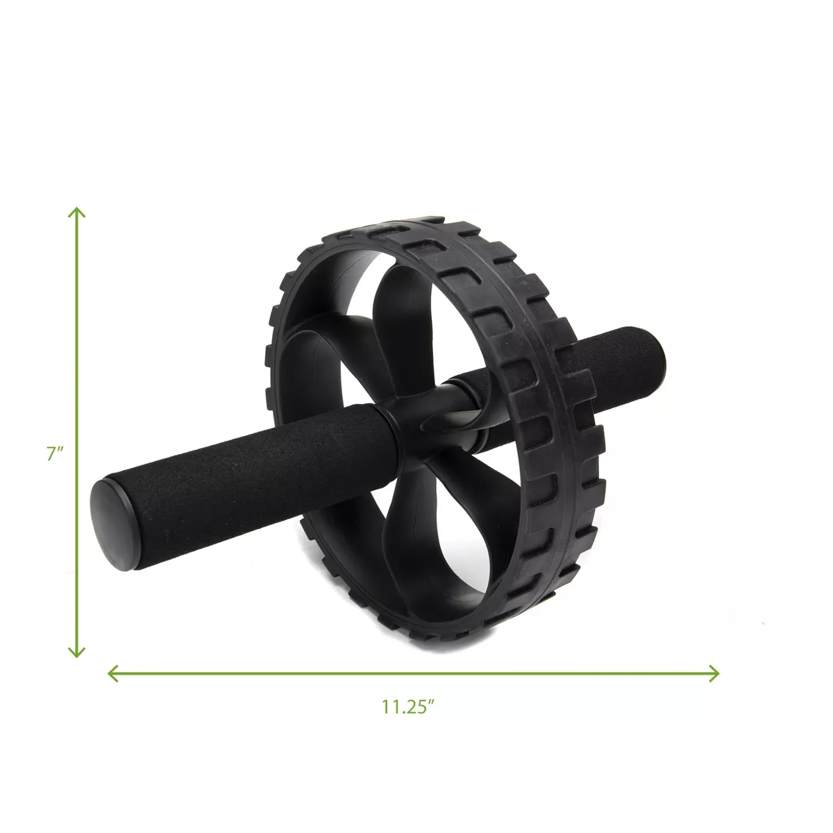 Mind Reader Ab Roller Wheel with Foam Grips, Black