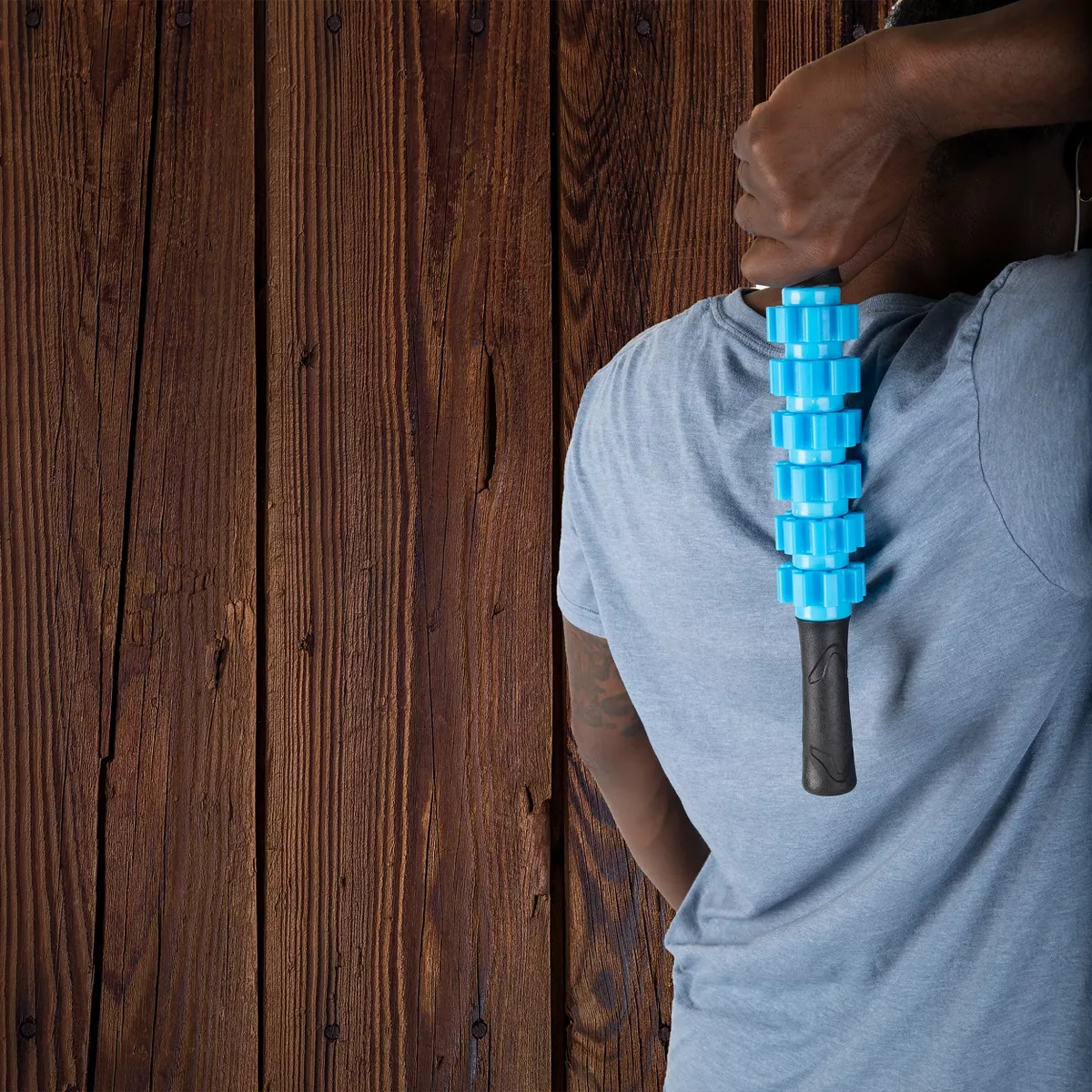 Mind Reader Blue Muscle Roller Deep Tissue Massage Stick for Sore Muscles