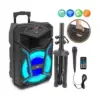 Pyle PPHP122SM 800 Watts Portable Indoor Outdoor Bluetooth Speaker System with Rechargeable Battery and Flashing Party Lights