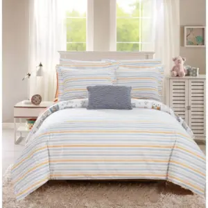 6pc Twin Horned Bed In A Bag Comforter Set Gray - Chic Home Design