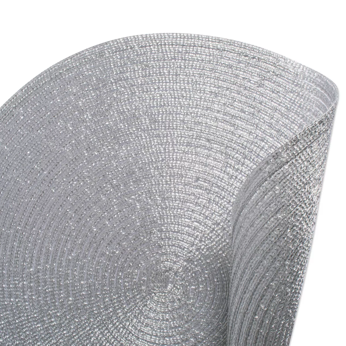 Set of 4 Metallic Round Woven Placemat Silver - Design Imports