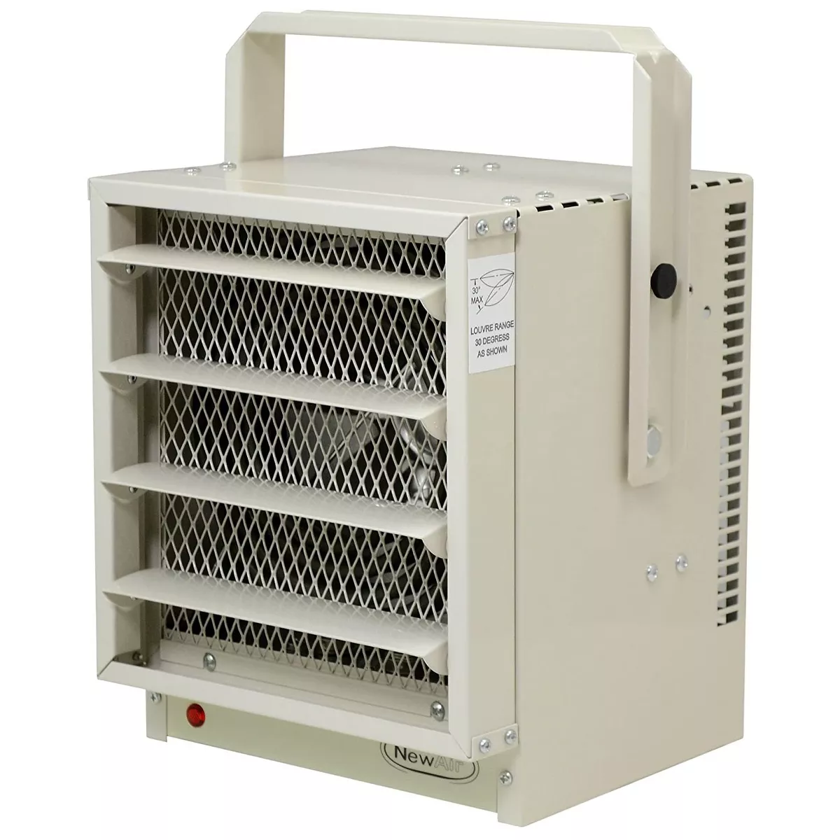 NewAir 240V 5000 Watts Garage Workshop Industrial Hardwired Mountable Ceiling or Wall Stainless Steel Space Heater, White