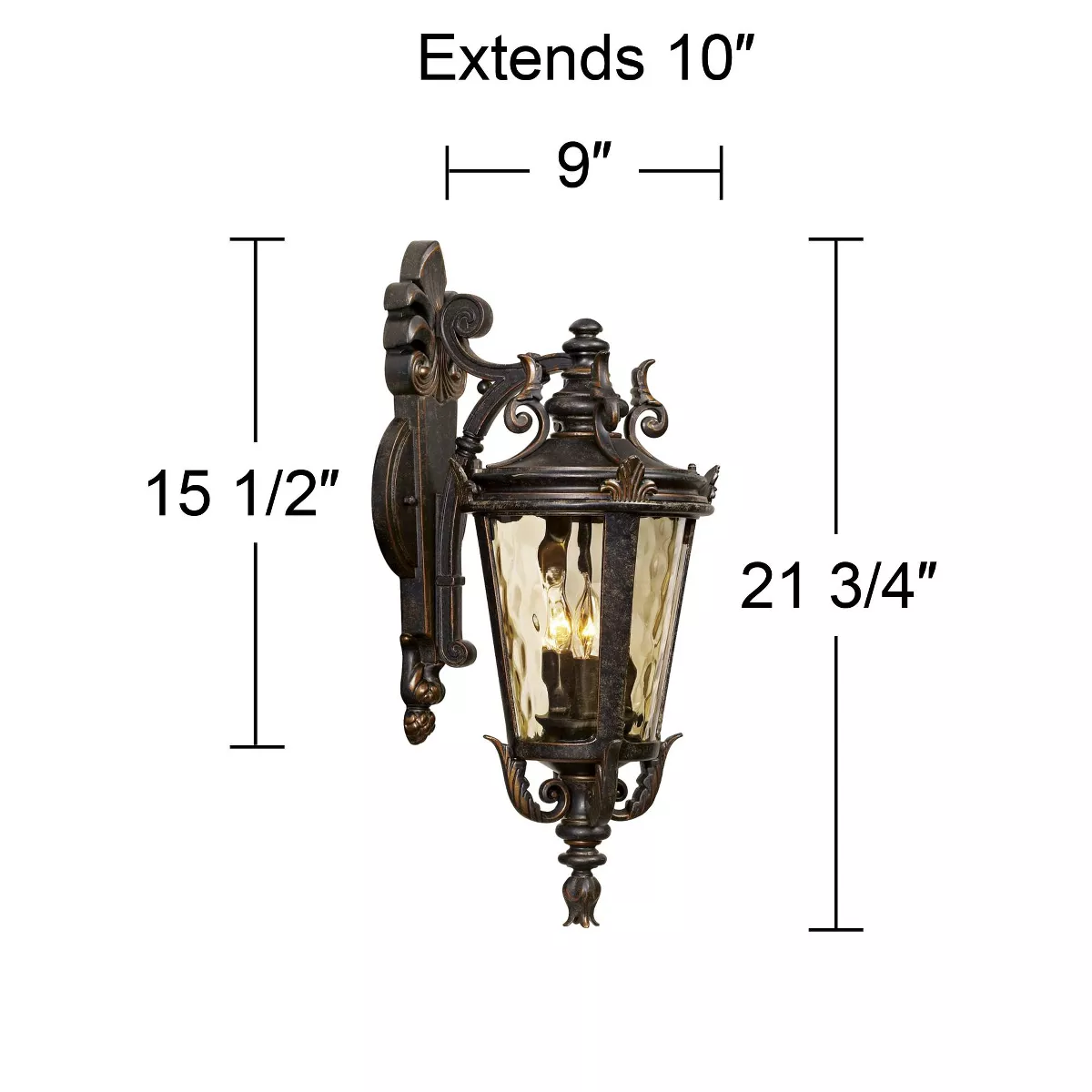 John Timberland Outdoor Light Fixture Bronze Scroll 21 3/4